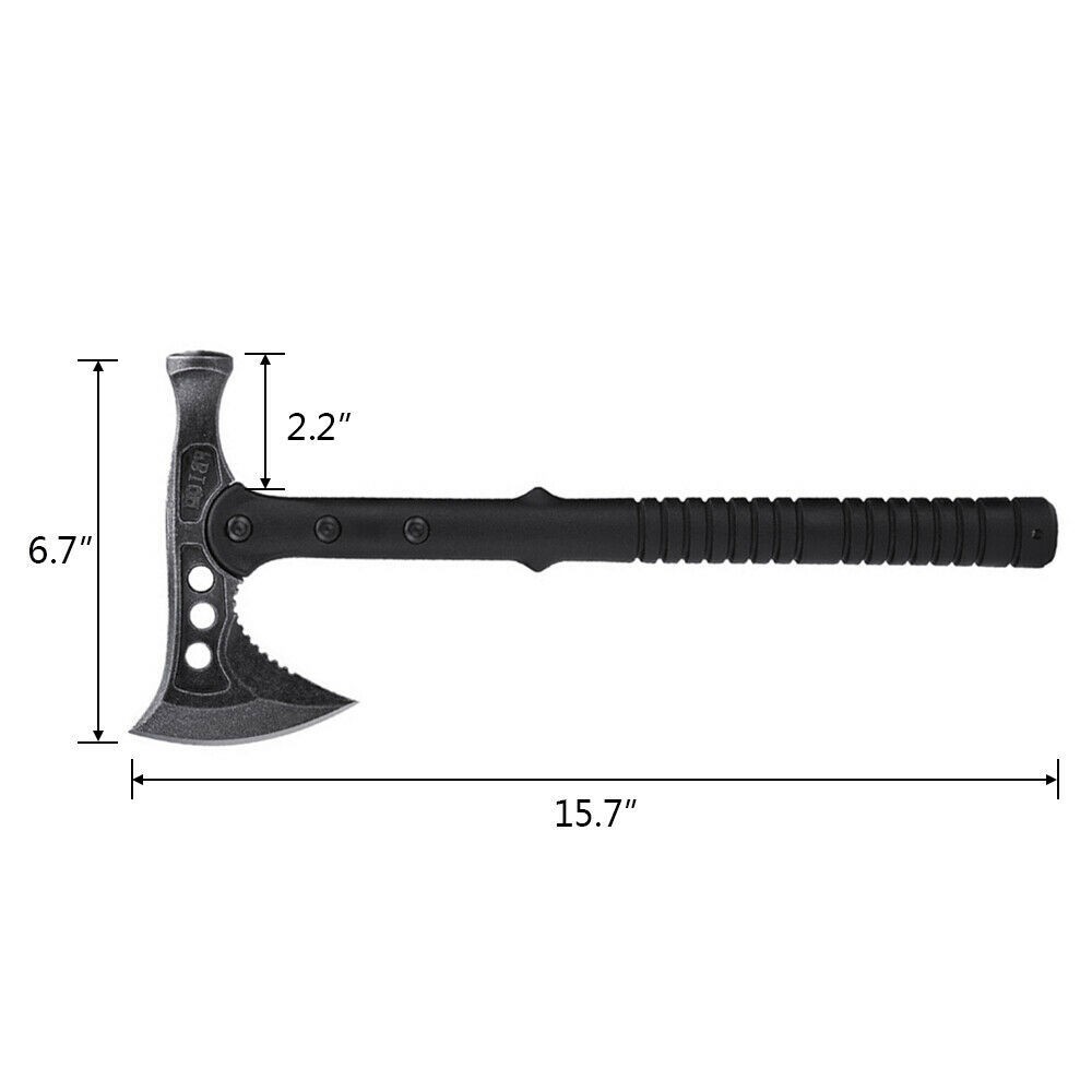 16" Camping Tactical Tomahawk Axe Hunting Survival Knife Tools w/ Nylon Sheath