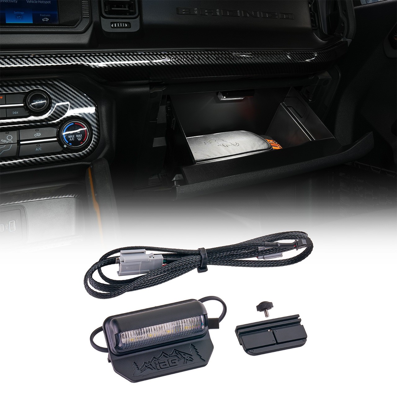 IAG Glove Box LED Light for Ford Bronco 2021+ & Bronco Raptor (Not Sport)
