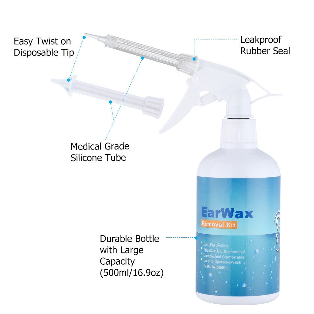 Ear Wax Removal Tool Kit Earwax Remover Irrigation Cleaner Bottle Flush System