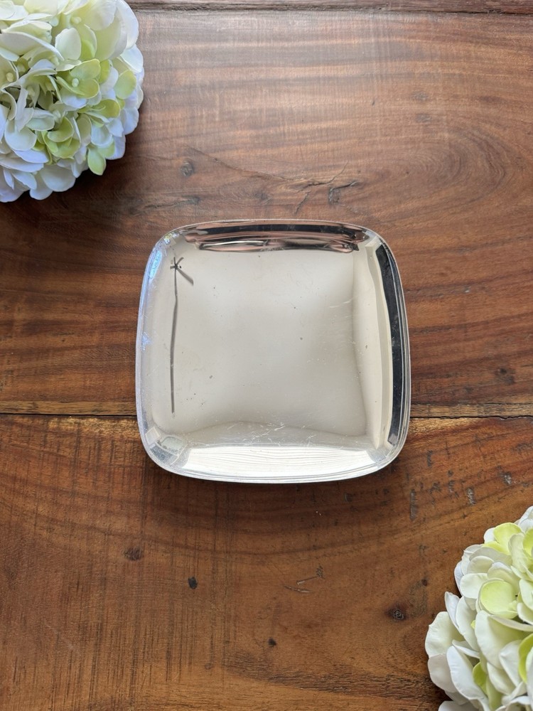 Silverplate Square Footed Platter Riser Candle Holder Footed Silver