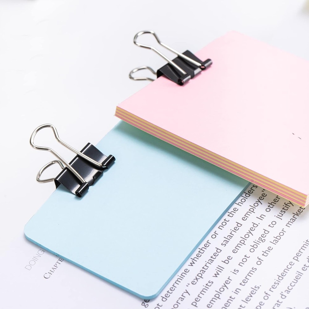 Amazon Basics Sturdy Binder Clips for Office Use, 96 Count (8 Medium, Black