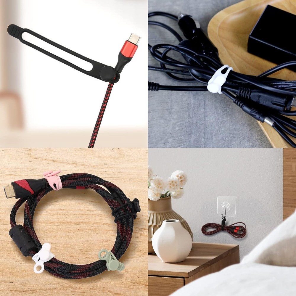 Versatile 25PCS Silicone Cable Management Ties - Safe & Reusable Organization