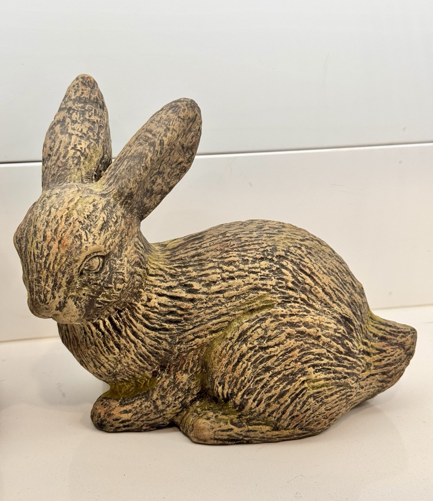 Adorable Pair Of Pier 1 Terracotta Pottery Statue Rabbits/Bunnies Farmhouse Chic