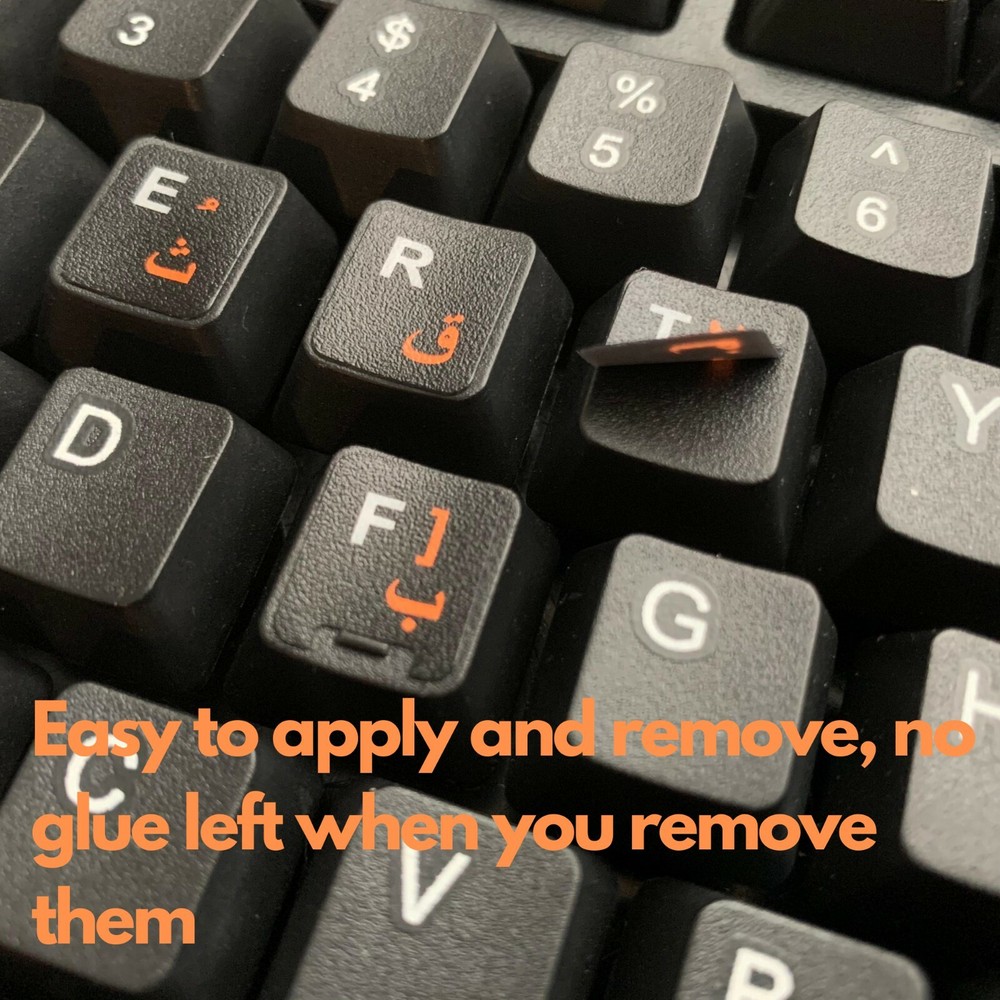 2 PCS Arabic keyboard stickers Waterproof Replacement Computer Laptop Orange