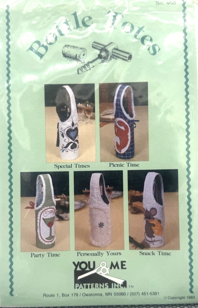 You & Me Pattern #465 - Bottle Totes (All Size)