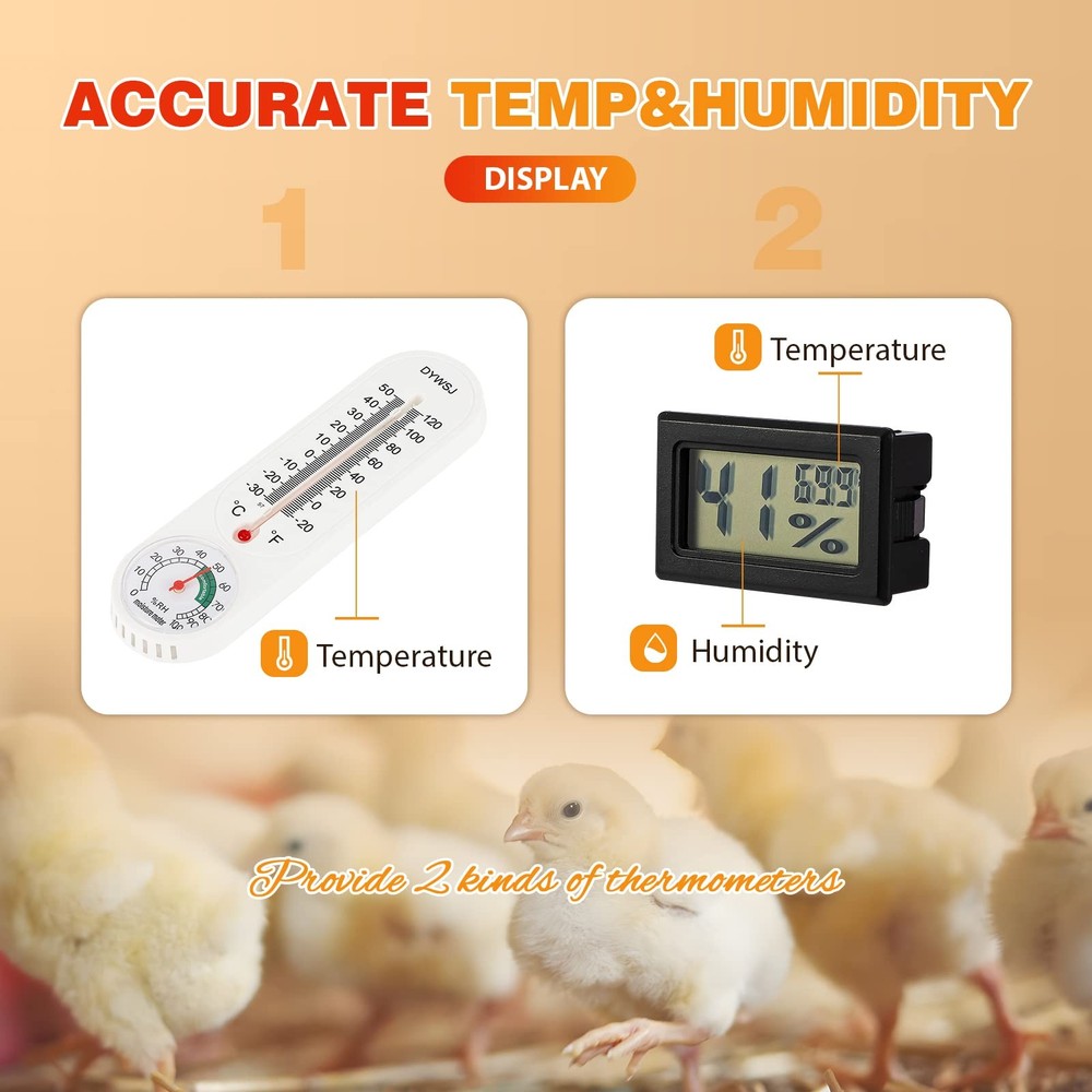 Chicken Brooder Box for Chicks, Quail Brooder with Heating Lamp, 2 Mode Therm...
