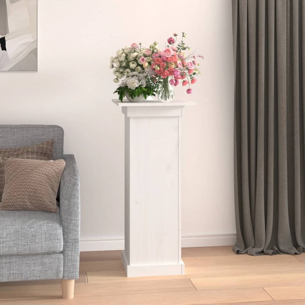 Flower Stand White Solid pine wood Medium Decorative Inlays