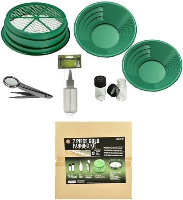 Sluice Monkey 7Pc Gold Panning Kit with 1/8" Classifier