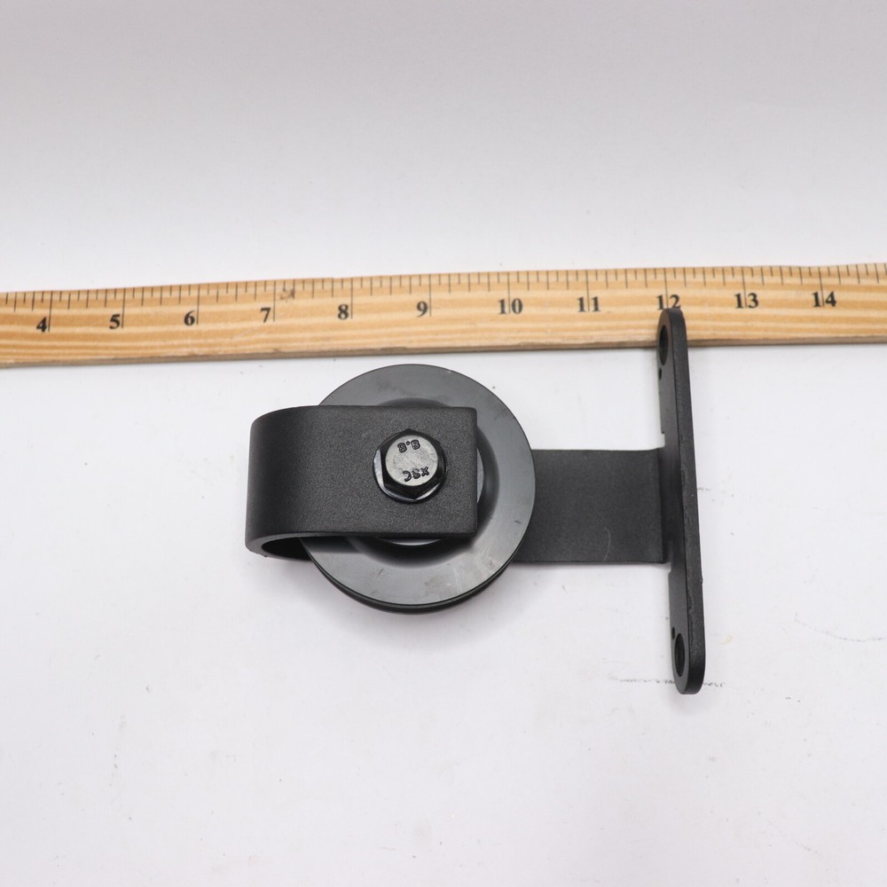 Rustic Non-Bypass Sliding Barn Door Hardware Kit Black - GLIDE ROLLER ONLY