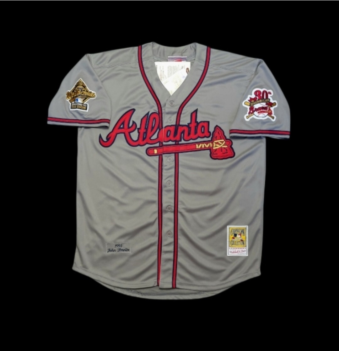 John Smoltz Atlanta Braves 1995 World Series Gray New Stitched Throwback Jersey