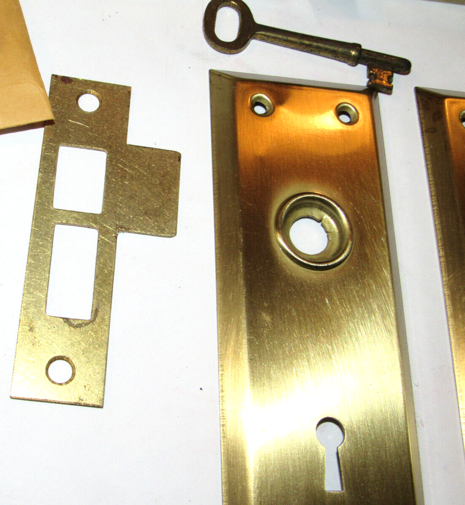 UNUSED VINTAGE SKILLMAN MORTISE INSIDE SET W/KEY! MISSING KNOBS! WORKS SMOOTHLY