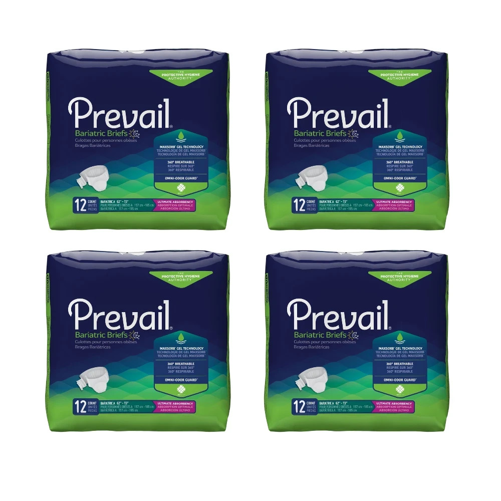 Prevail SpeCEalty Bariatric A Heavy Absorbency Brief, 2X-Large, 48 Ct