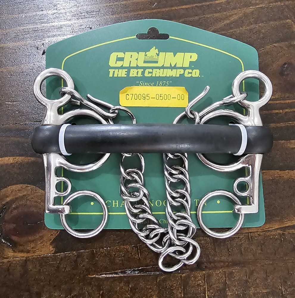 B.T. Crump Solid Core Rubber Mouth Pelham Horse Bit