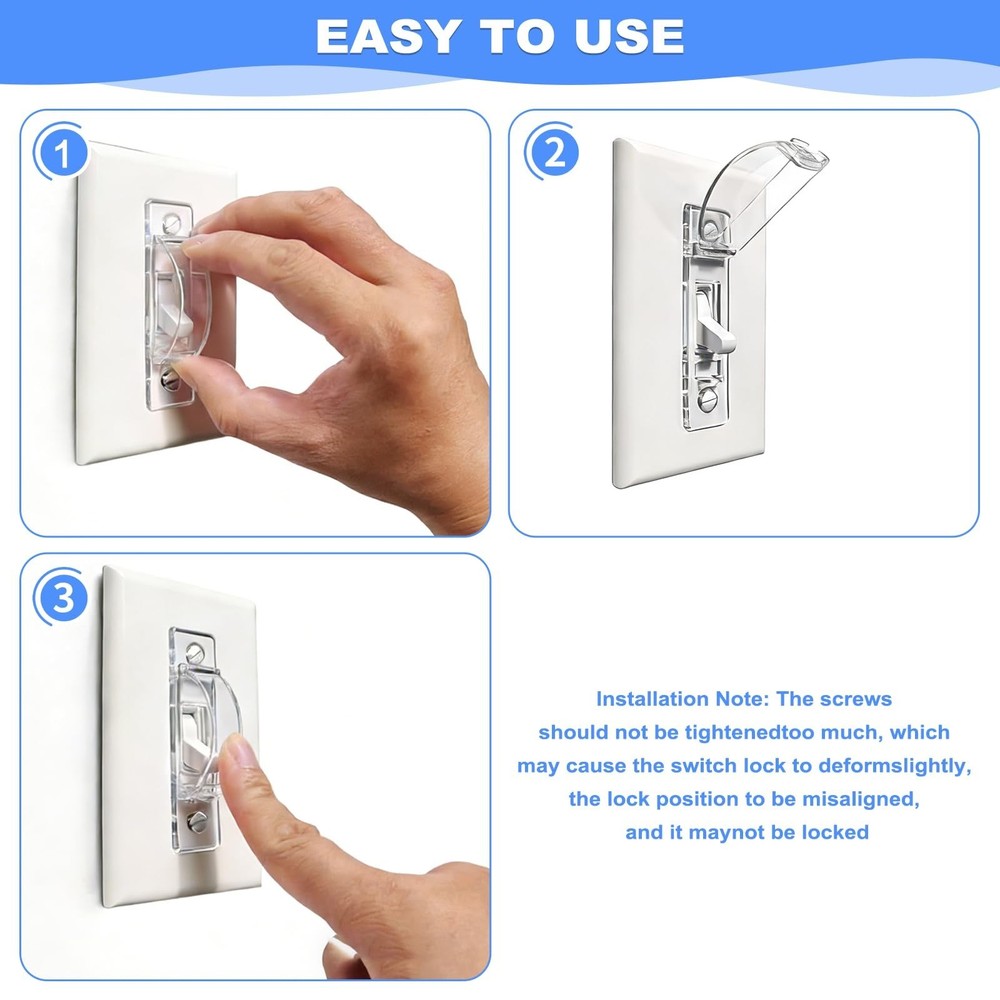 Light Switch Cover Guard, 2 Pack Clear Light Switch Lock, Light Switch Guard,...