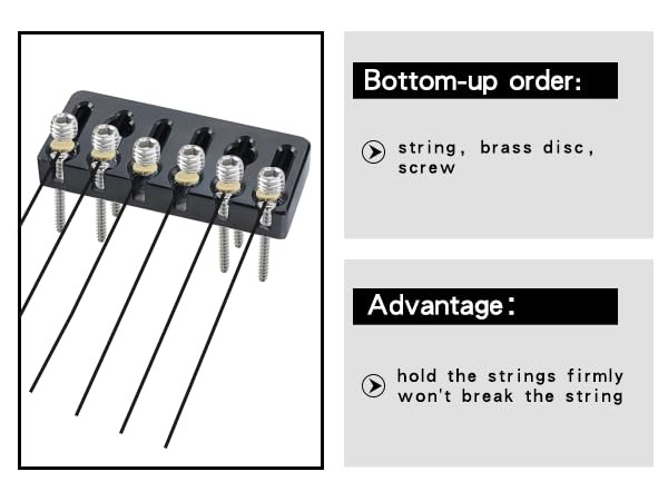 Guitar Bridge String Locks 6 String Guitar Locking Nut Headless Guitar String...