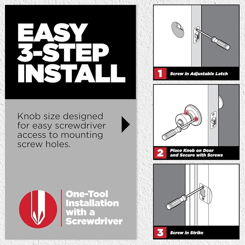Front Door Lock Handle Set Deadbolt Combo SmartKey Low Profile Security Knob New