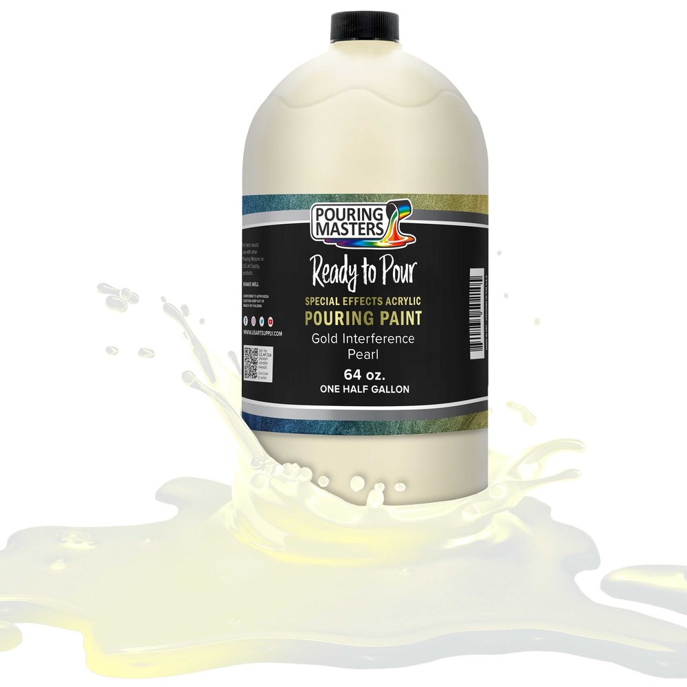 Gold Interference Pearl Special Effects Pouring Paint - Half Gallon Bottle