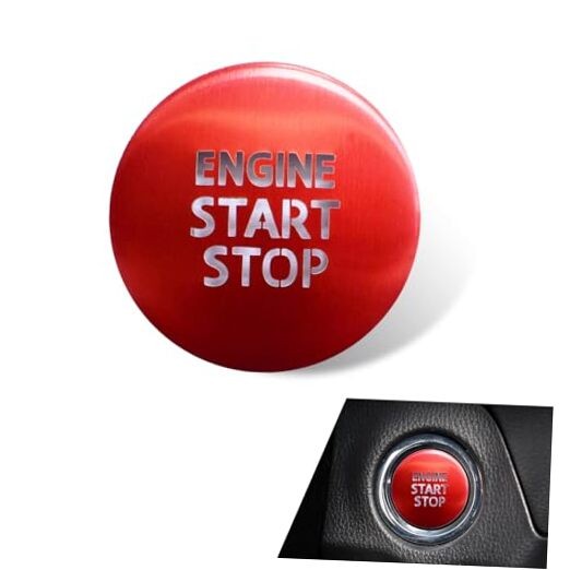 Engine Start Stop Push Button Cover Trim, Aluminum Alloy Push to Start Button