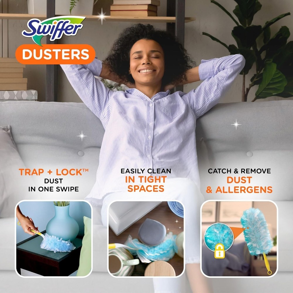 Swiffer Dusters Multi-Surface Duster Refills for Cleaning, Unscented, 16 Count