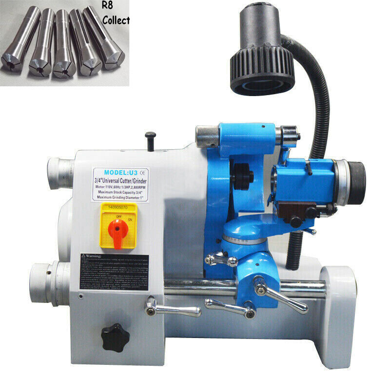 220V R8 Collet Multi-functional Cutter Grinder Sharpener for End Mill