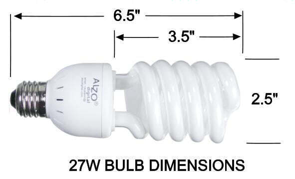 ALZO 27W CFL Photo Light Bulb 5500K, 1300 Lumens, 120V