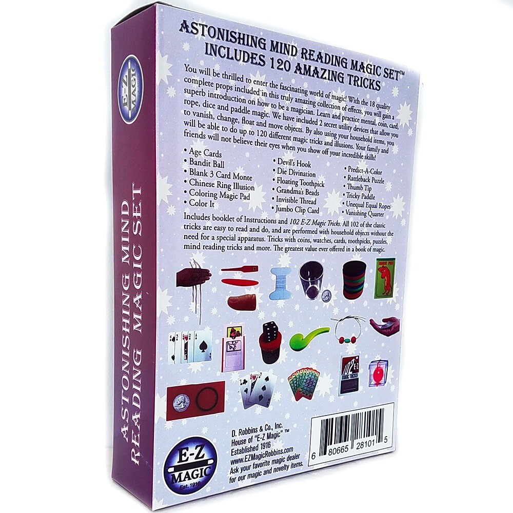 Astonishing Mind Reading Magic Set - 120 Tricks Magic Kit Easy To Learn!