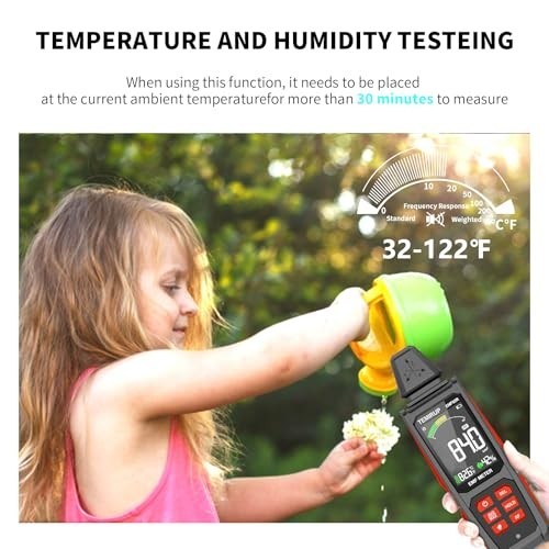 5-in-1 EMF Detector Meter - Handheld Radiation Reader for EF, RF, MF, WiFi, Temp