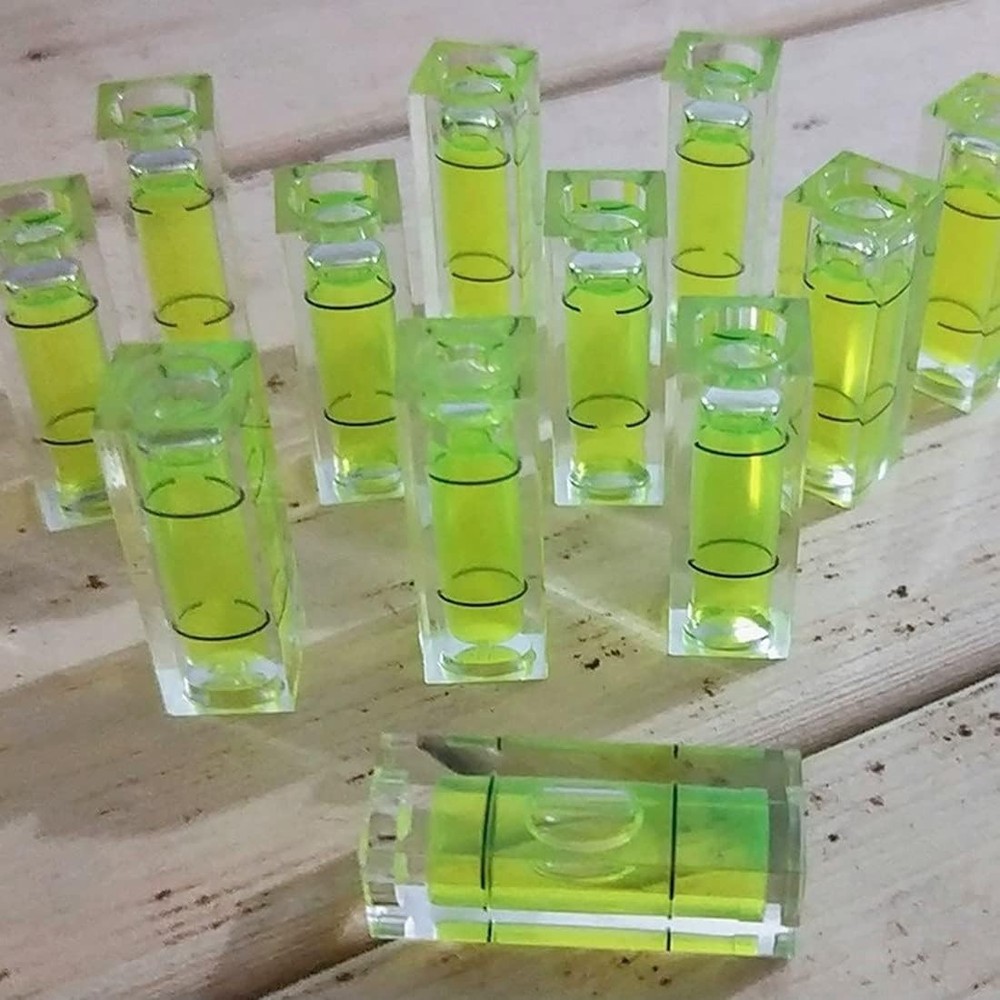 Fluorescent Yellow-Green 6-Pcs Bubble Level Set - Compact Leveling Tools