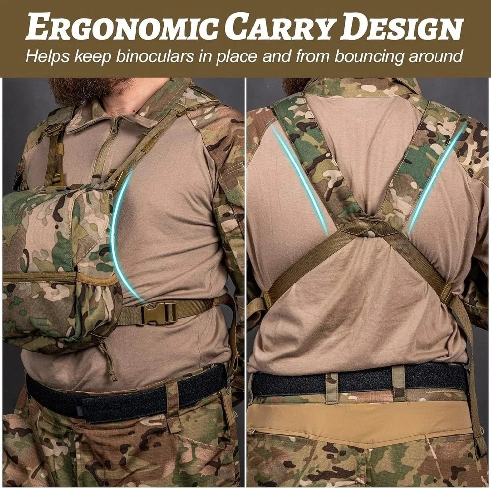 Binocular Harness, Adjustable Binocular Harness Chest Pack with Rain Cover fo...