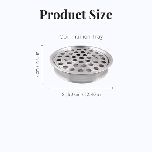 Stainless Steel Communion Tray with 40 Cups - Matte Finish Wine Server