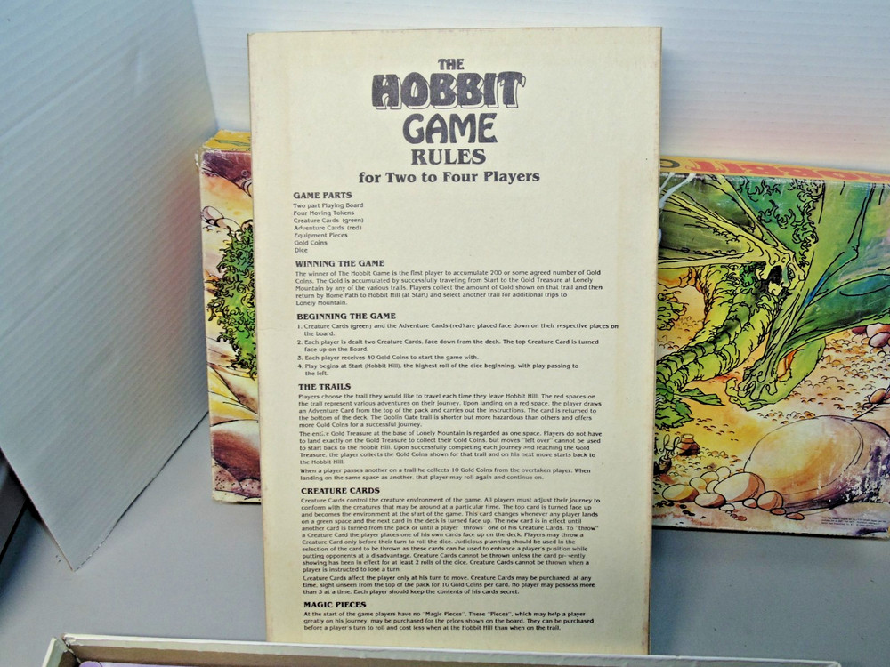 The Hobbit Board Game American Publishing 1977 Missing One Pawn