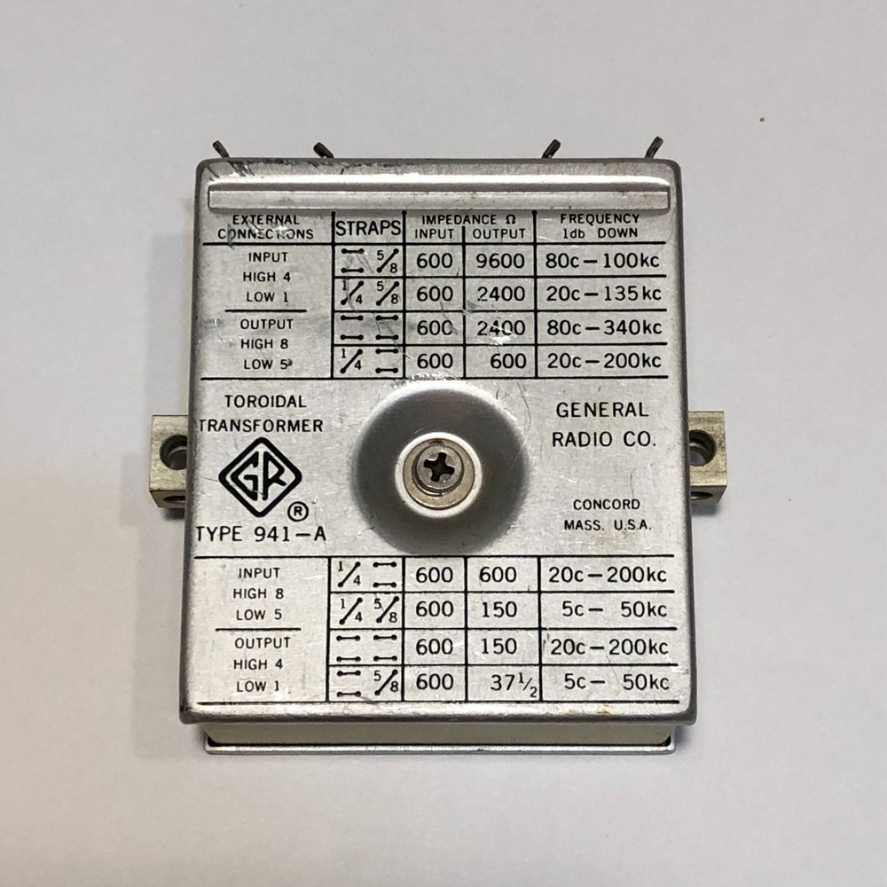 General Radio 941-A Audio Input Toroidal Transformer (Untested)