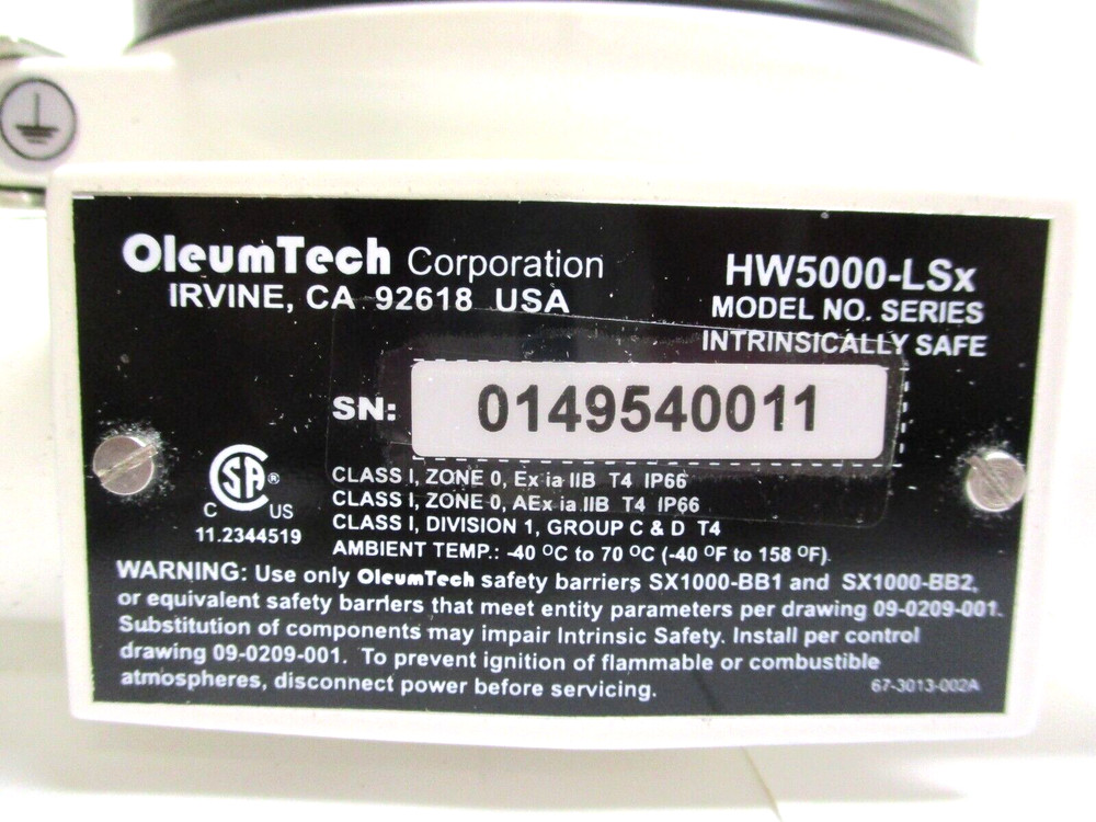 OLEUM TECH, HW-5000-LS1, LIQUID LEVEL SENSOR ( MODBUS ) , SURPLUS