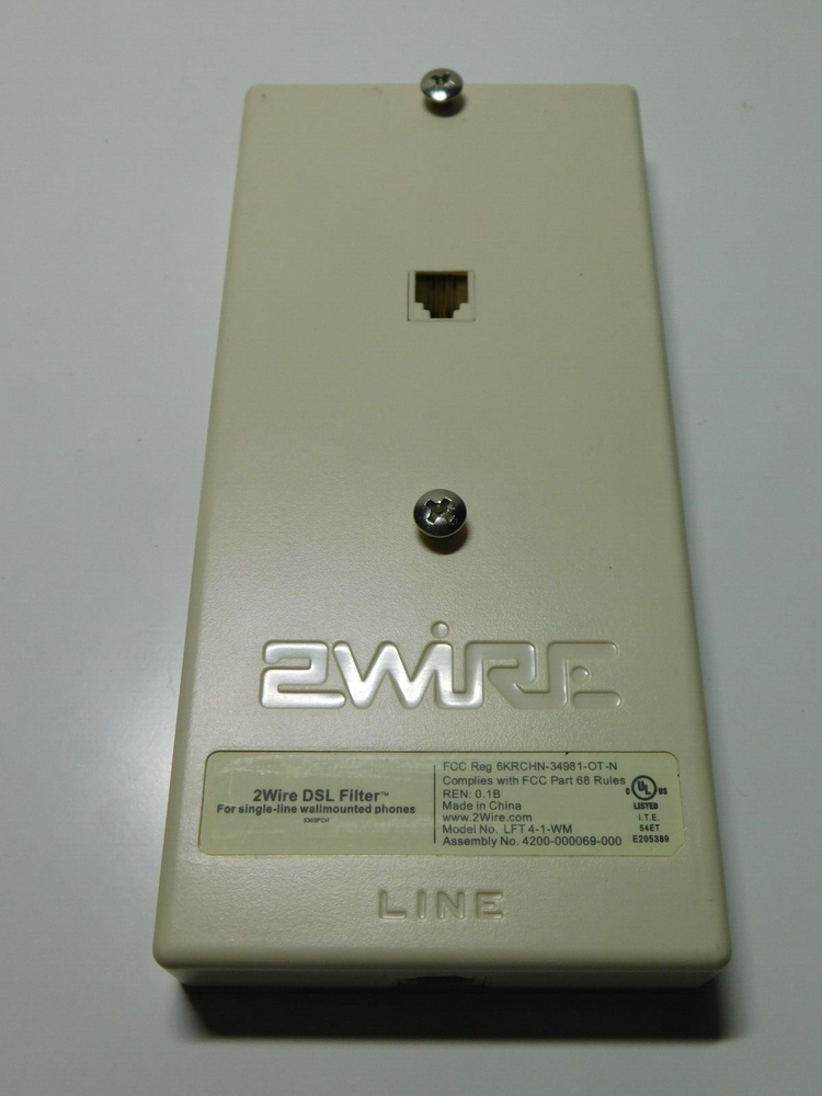 2wire 2 WIRE DSL FILTER SINGLE-LINE WALL MOUNT LFT 4-1-WM