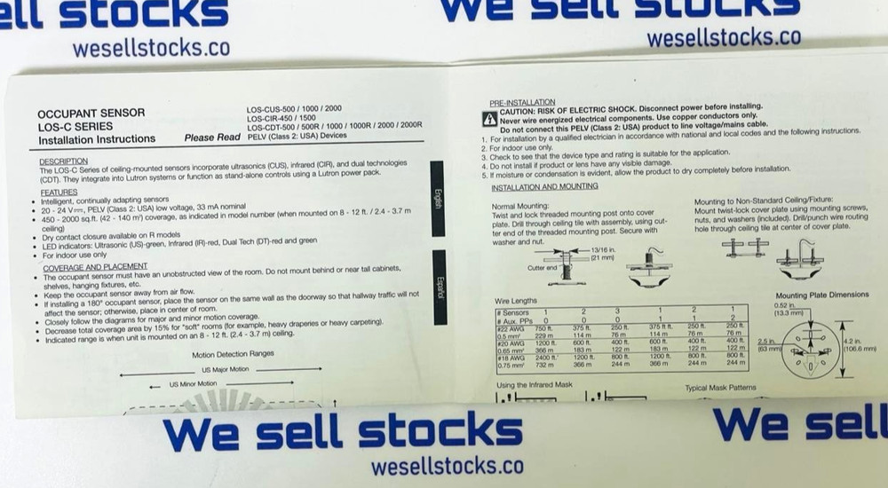 LUTRON LOS-CUS-2000-WH Occupancy Sensor