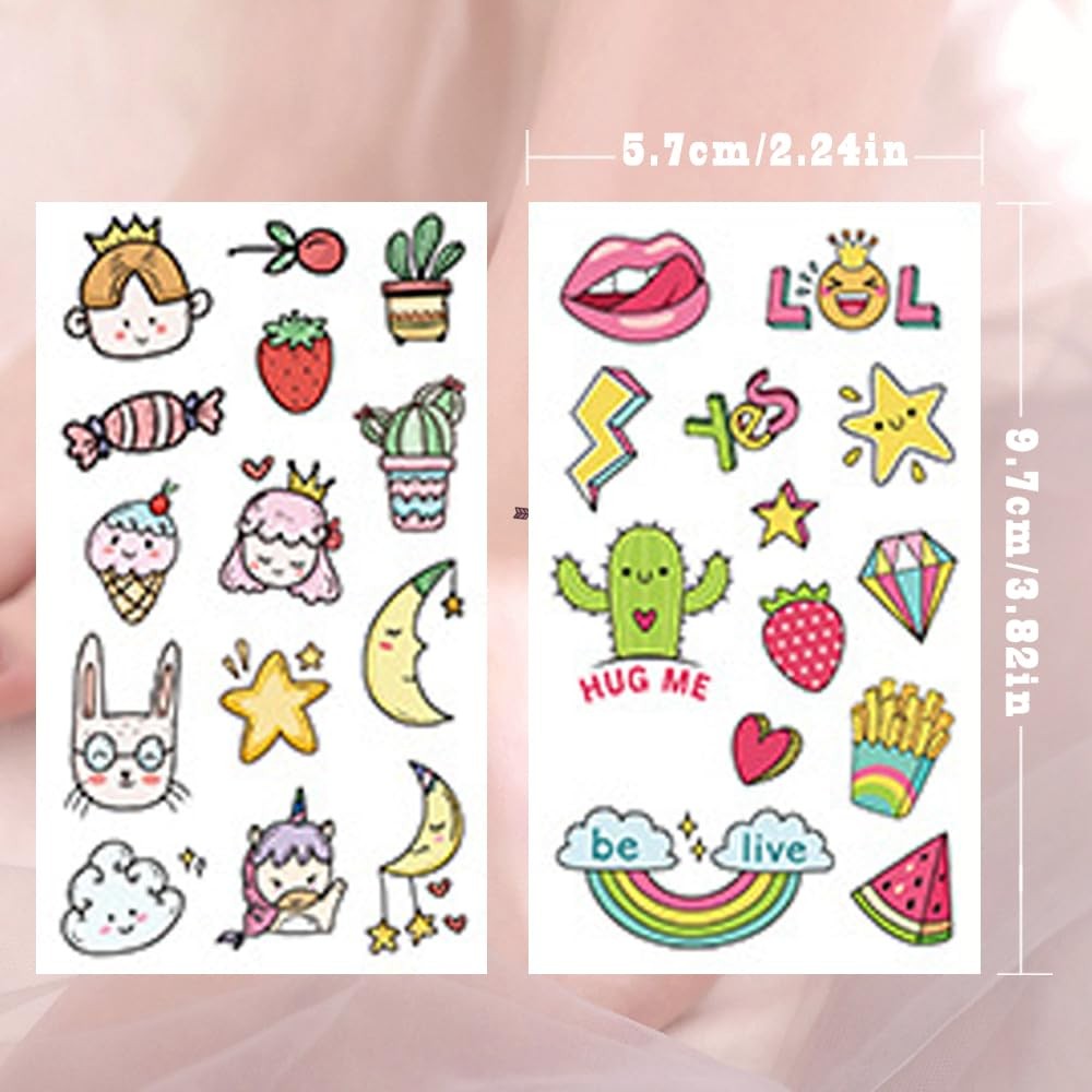 30 Sheets 600+ Patterns Summer Cute Small Temporary Tattoos For tiny,