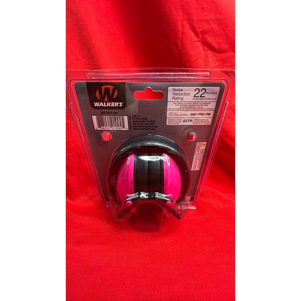 Walker's Pro Low Profile Passive Earmuffs - Pink