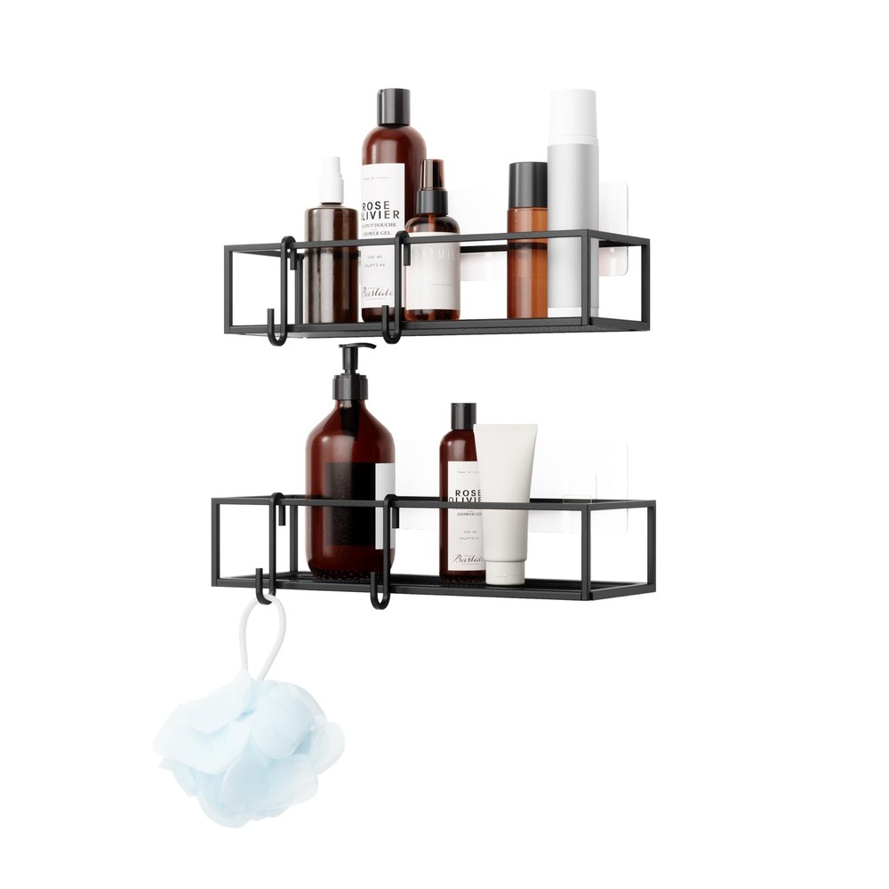 Umbra Cubiko Shower Bin Caddy Set, Black