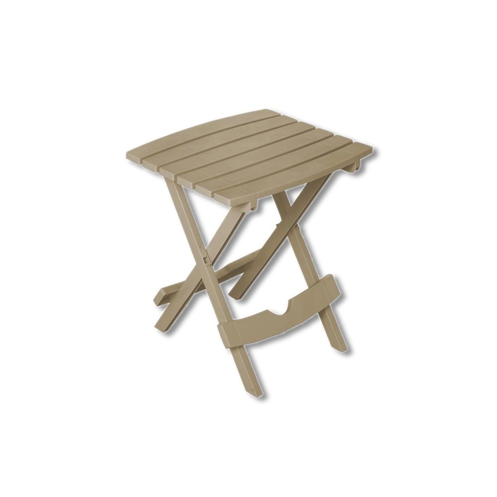 Adams Folding Side Table Rectangular Resin Biscuit Quik Fold 260614