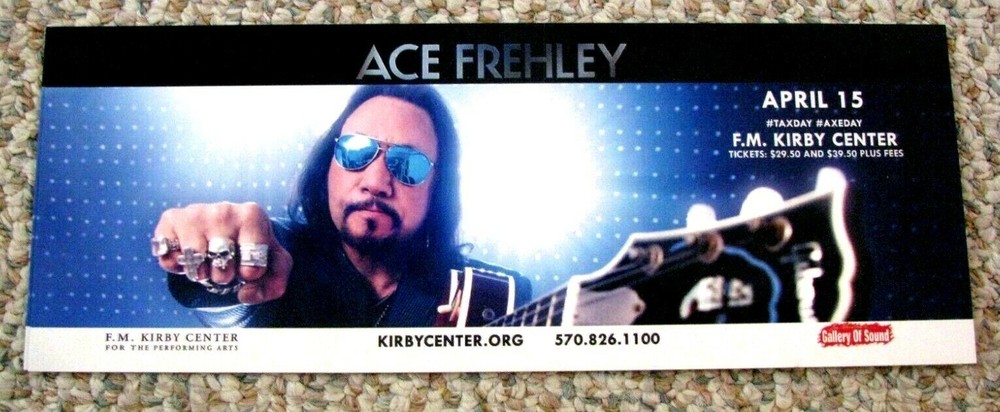 ACE FREHLEY of KISS PROMO POST CARD Wilkes-Barre Exhaustion Show FREE SHIPPING