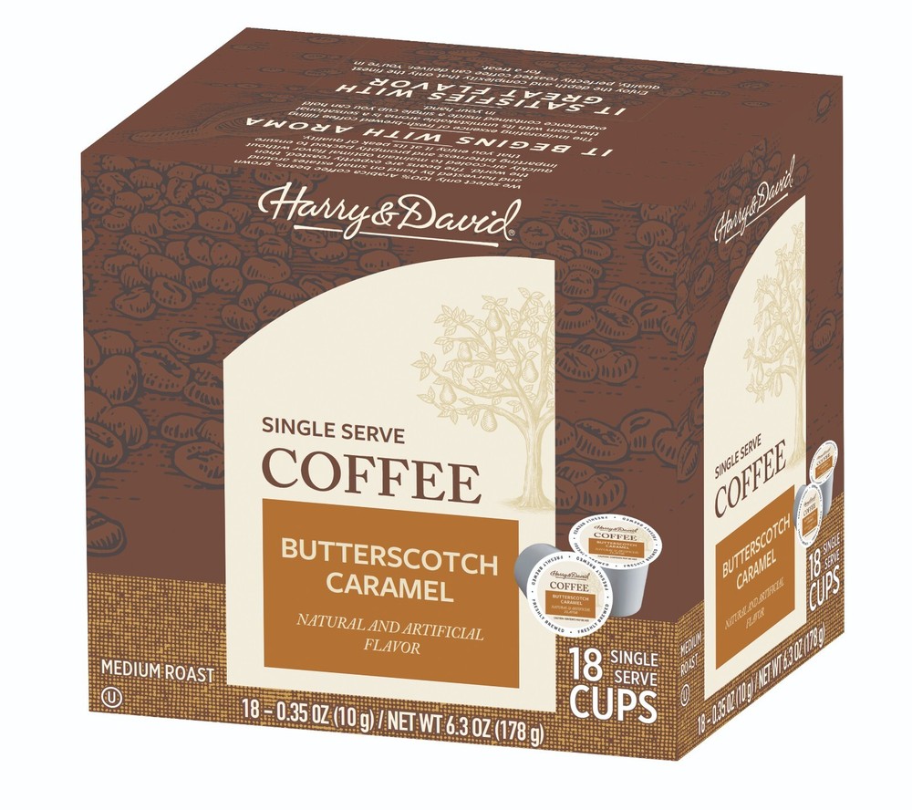 Harry & David Single Serve Coffee, Butterscotch Caramel, 2/18 count boxes (36ct)