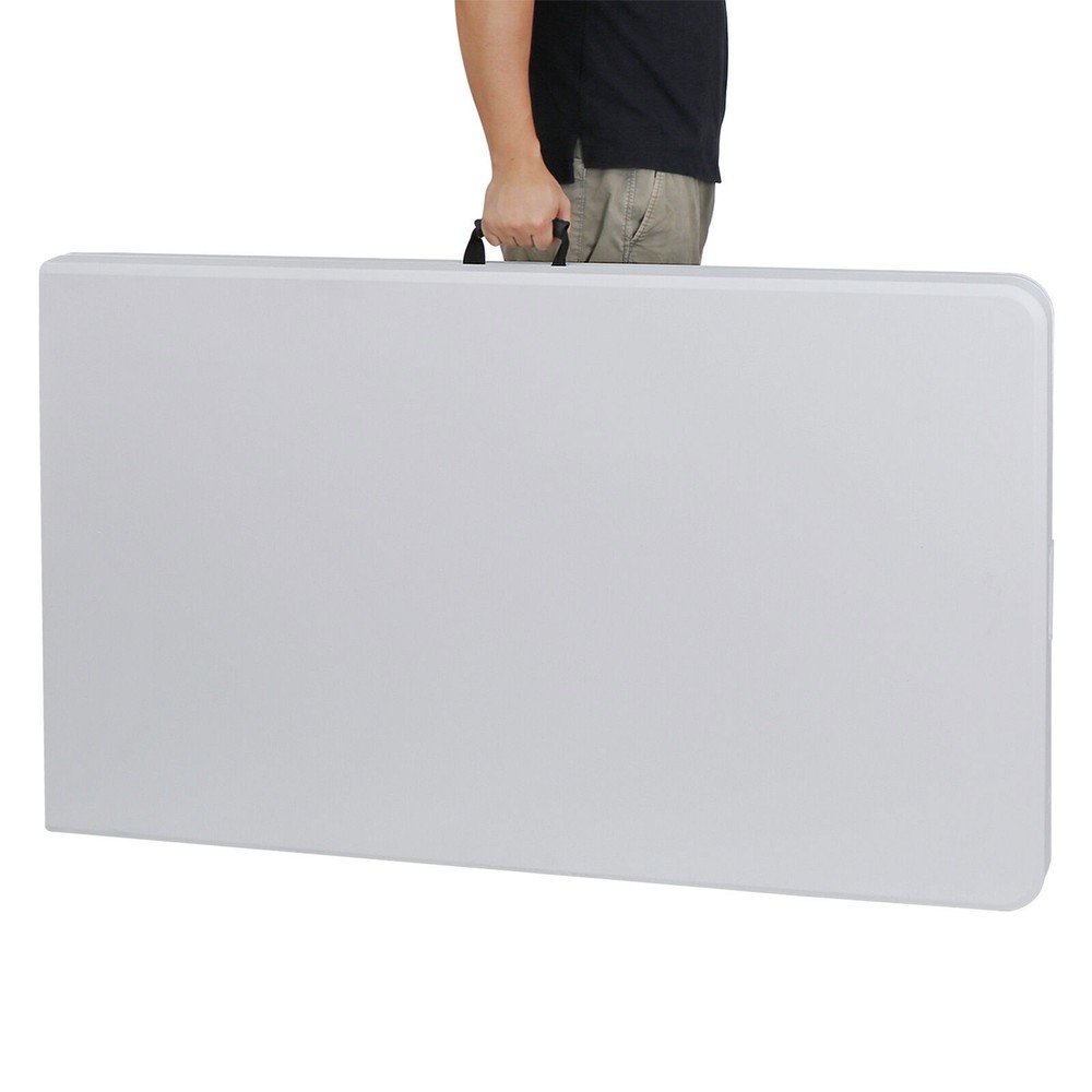 2PCS 8FT Folable Camping Table w/Handle Lock Dining Table Picnic Camping Table