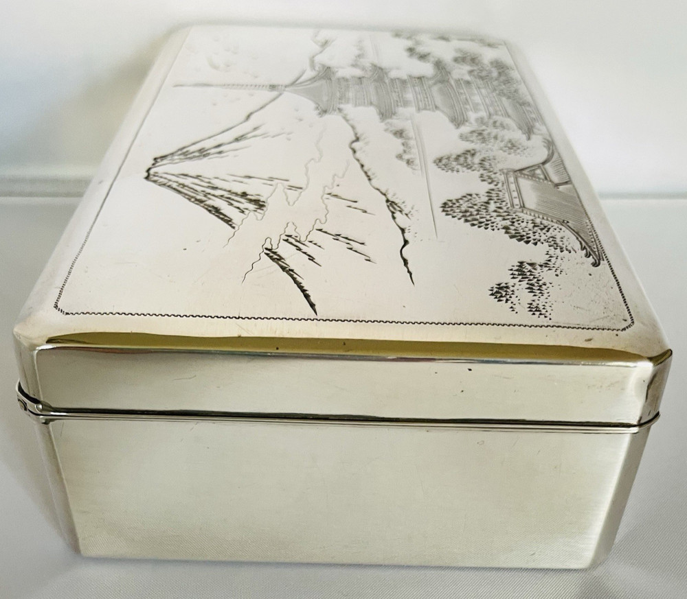Antique 970 Silver Asian Cigarette Box