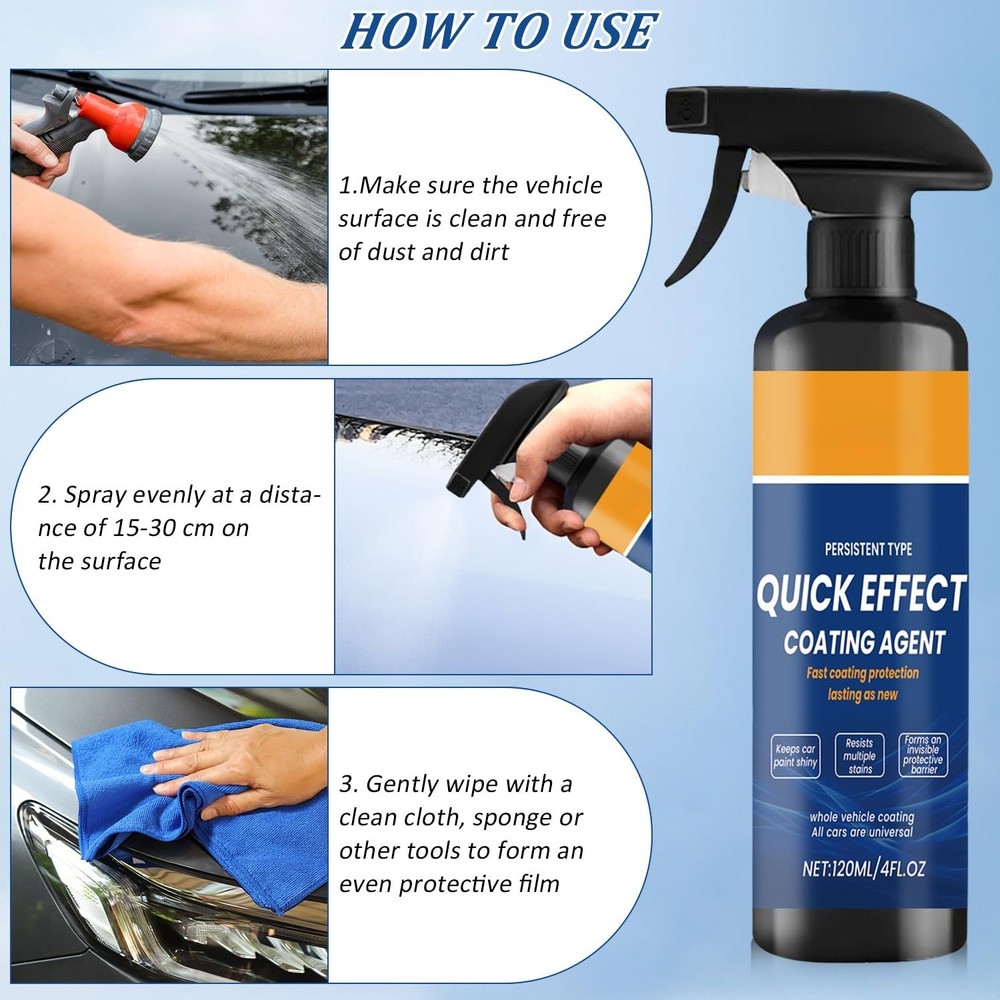 2PCS Quick‑Acting Car Coating Spray | Scratch Remover & Durable Shine