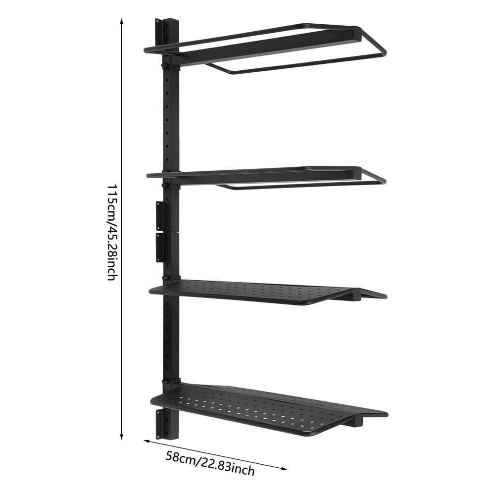 4 Tier Modern Saddle Rack Wall Mount Saddle Rack Black