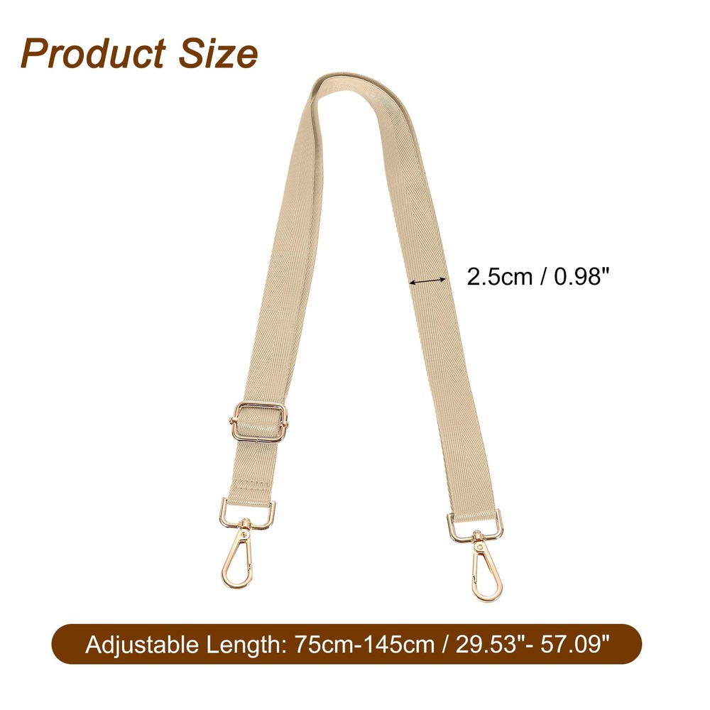 2.5cm Wide Shoulder Strap, Light Gold, Light Gold Pull Core Buckle