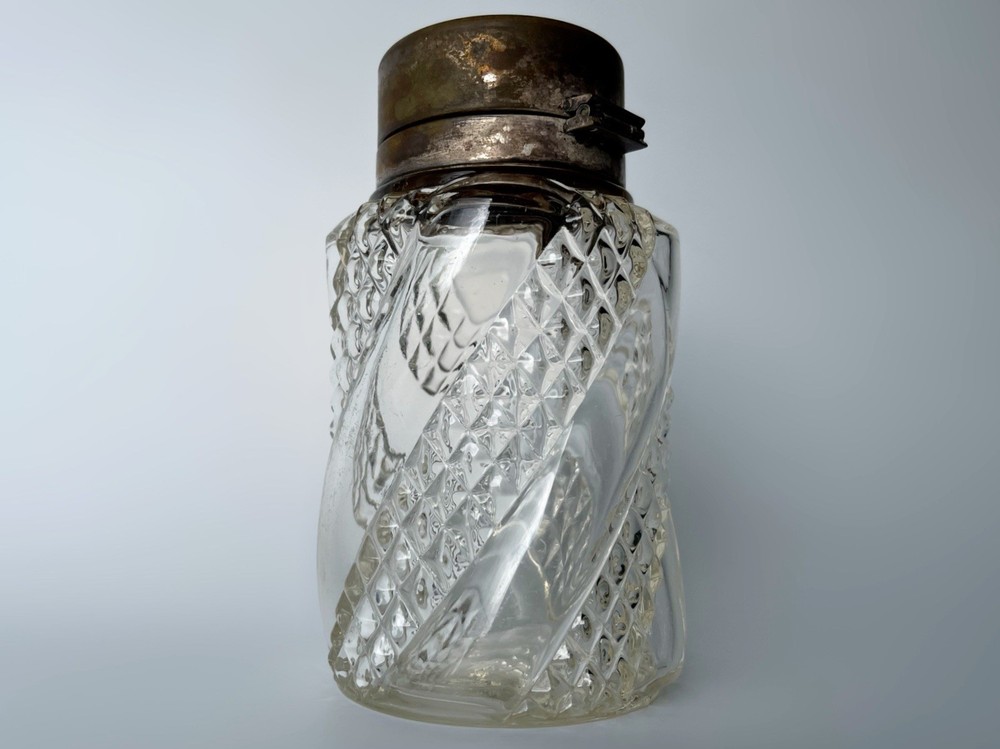Imperial RUSSIAN SOLID SILVER and glass tea jar 84 mark