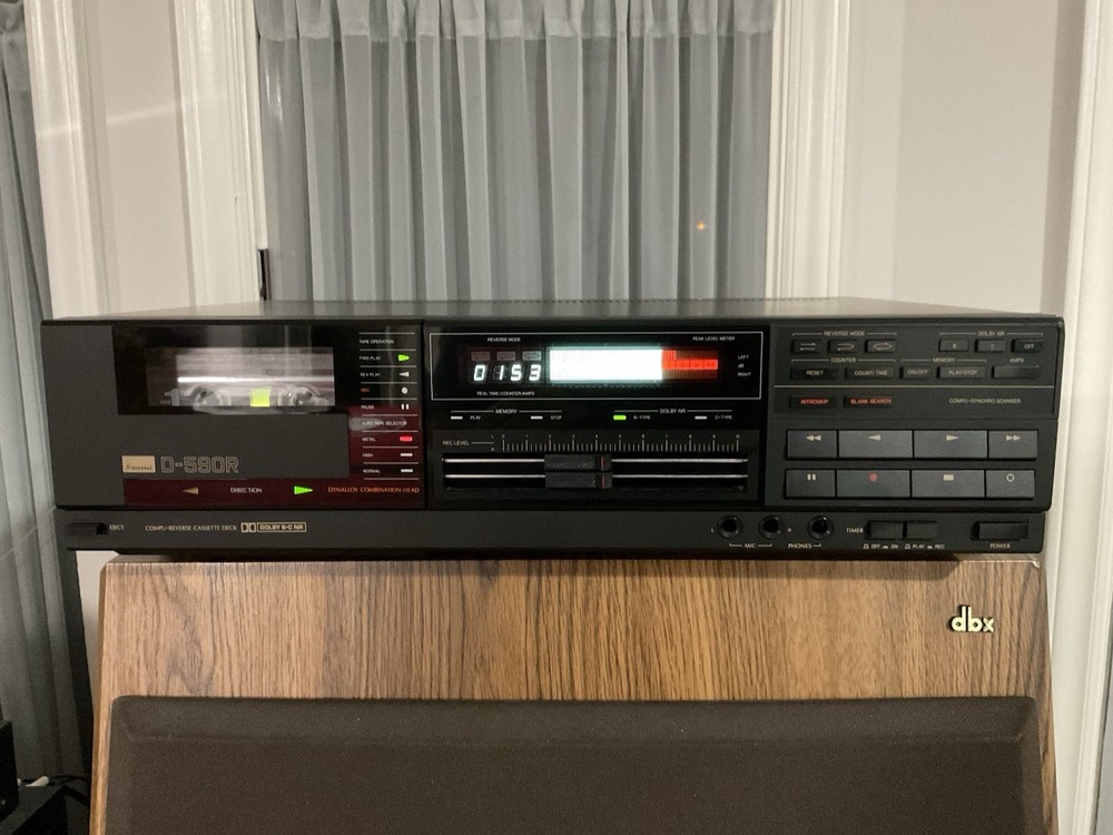 Almost Mint! Sansui D590r Auto Reverse Cassette Deck Black