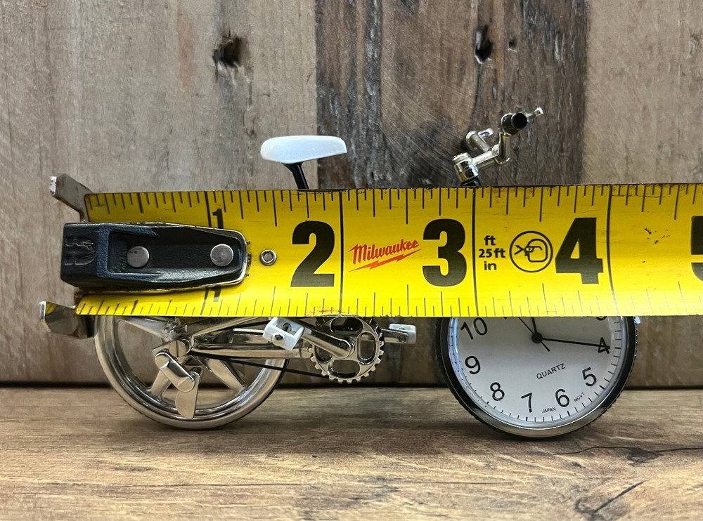 Bicycle Metal Desk Clock 4" x 2.5"