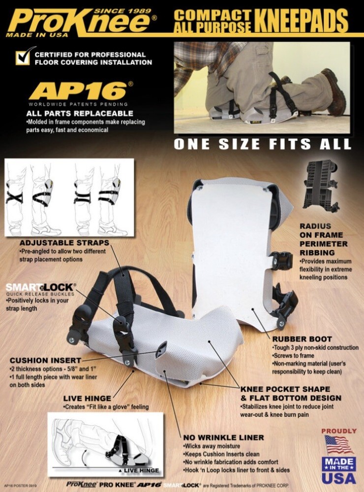 Proknee AP16 1” All Purpose Kneepads